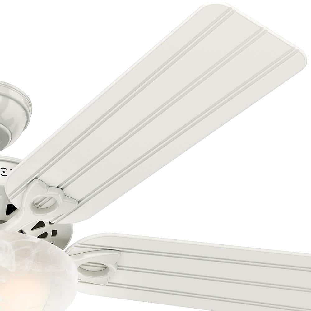 White 52" Ceiling Fan with Light and Remote