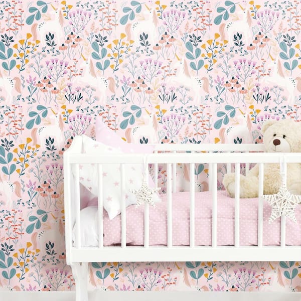 28.29 sq. ft. Unicorn Paradise Peel and Stick Wallpaper
