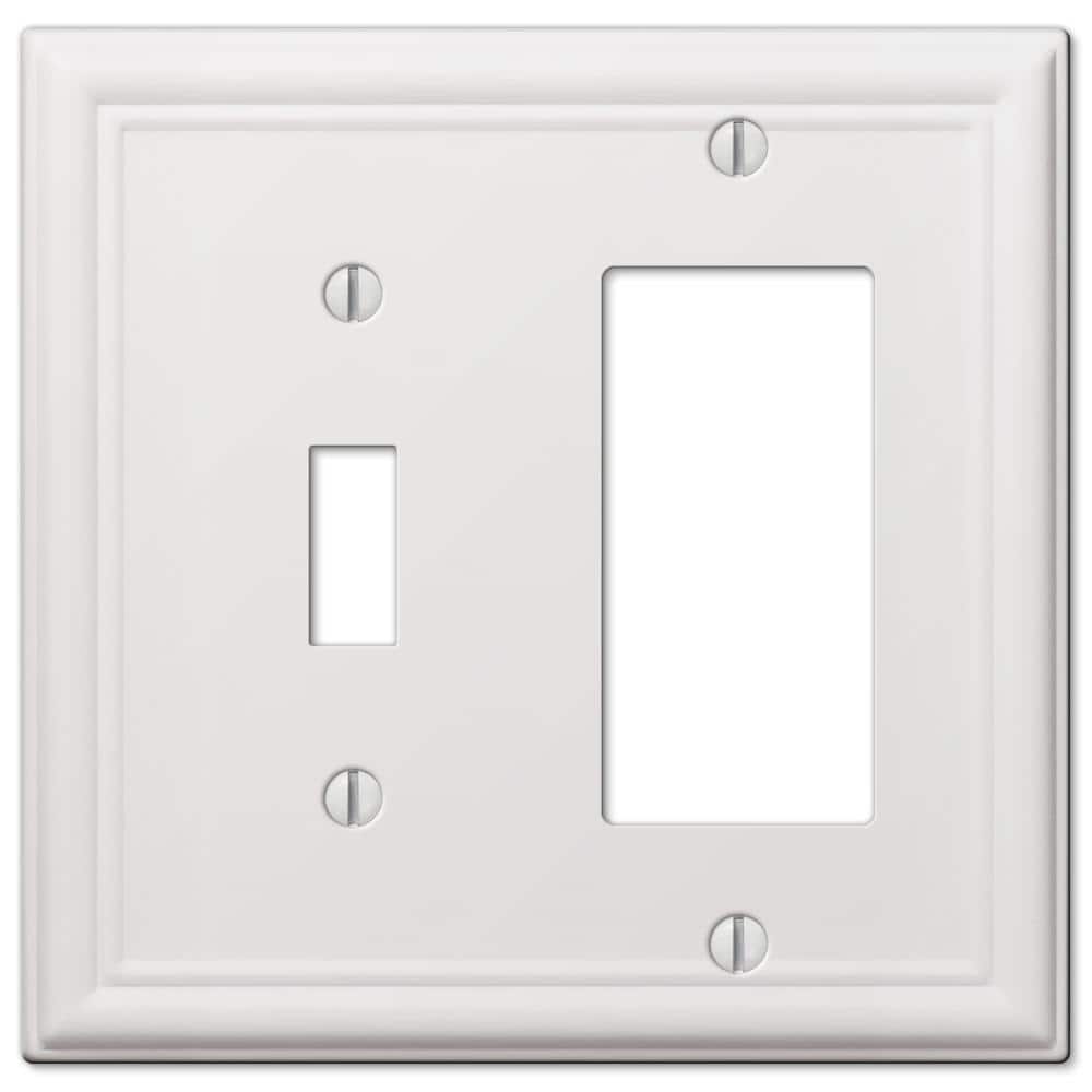 Amerelle White 2-Gang Steel Rocker/Toggle Wall Plate