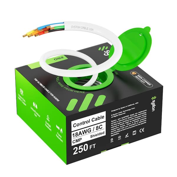 250 ft. 18/8 White CMR Unsheilded Stranded Copper Fire Security Burglar Station Sound Alarm Control Wire UV Resistant UL