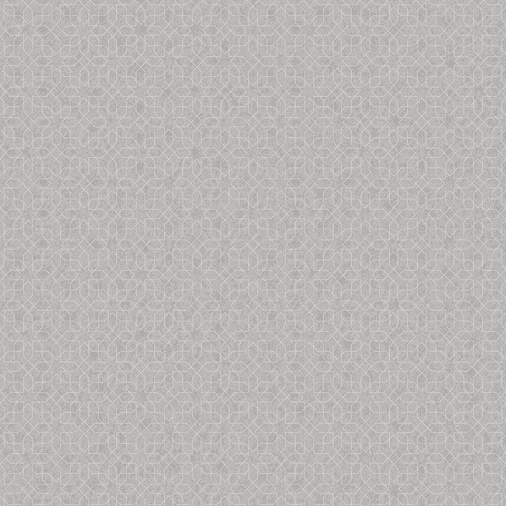 Metallic FX Grey and Silver Geometric Mosaic Design Non-Woven Wallpaper