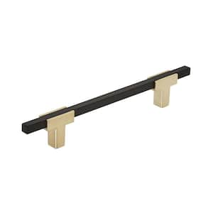 Urbanite 5-1/16 in (128 mm) Brushed Gold/Matte Black Drawer Pull