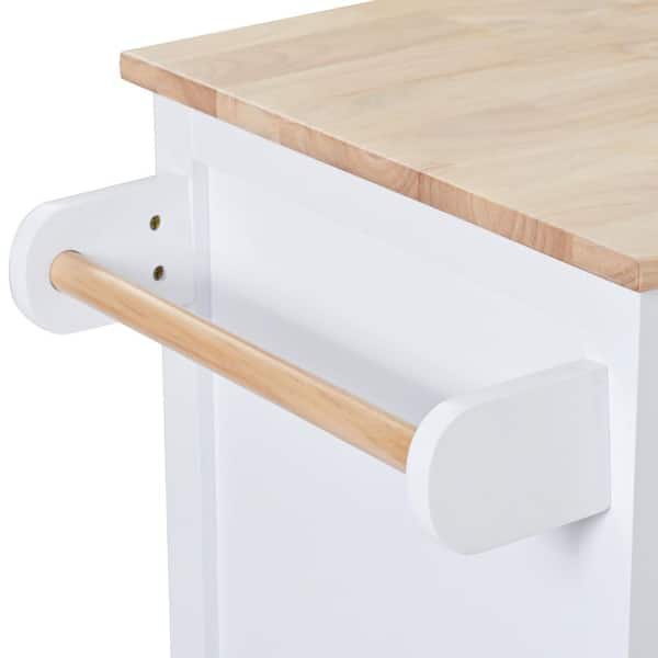 Aoibox Wooden Kitchen Cart Kitchen Island w/Flatware Organizer, 8 Drwers  and Wheels, White (53.15 in, x 18.5 in. x 37 in.) DJMX1297 - The Home Depot