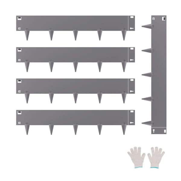Galvanized Steel Landscape Edging-5-Pack Dark Gray, Flexible and Rust-Resistant Garden Border 39 in. x 5 in. H