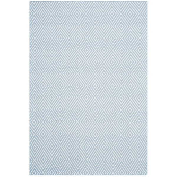 Wilton Light Blue/Ivory 4 ft. x 6 ft. Geometric Area Rug