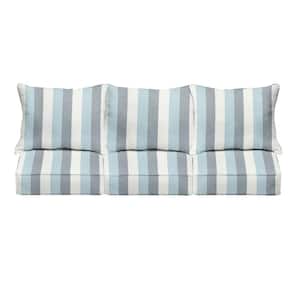 27 in. x 23 in. Sunbrella Deep Seating Indoor/Outdoor Couch Pillow and Cushion Set in Direction Dew