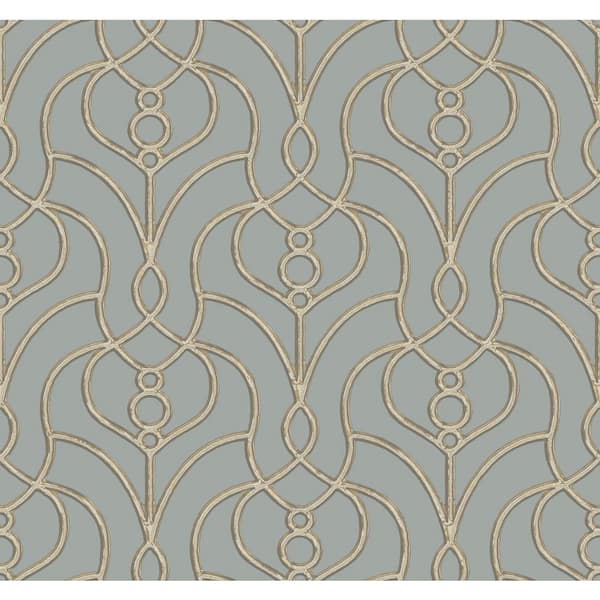Candice Olson Divine Trellis Dusty Blue Wallpaper
