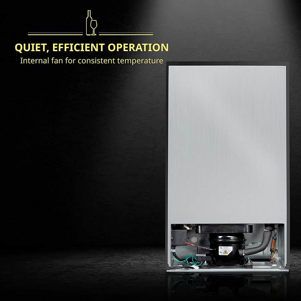 Stainless Steel Freestanding Dual Zone Wine Cooler with Interior Lighting