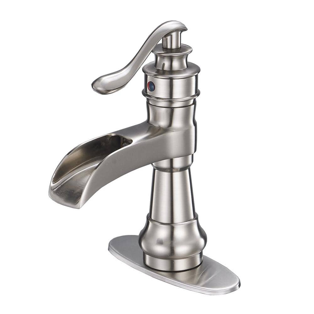 Single Hole Vanity Faucet Single-Handle Bathroom Faucet with Deckplate in B