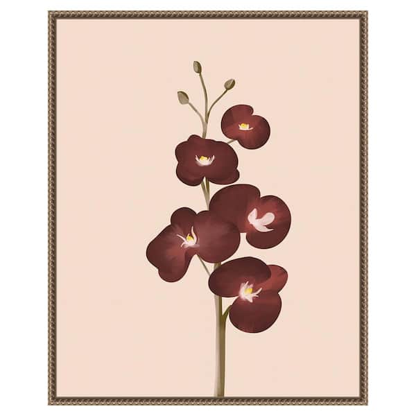 Amanti Art Pastel Flowers IV by Arctic Frame 23 in. W x 28 in. H Canvas Float Frame in Bronze