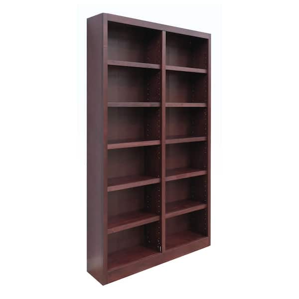 Concepts In Wood 84 in. Cherry Wood 12-shelf Standard Bookcase with Adjustable Shelves