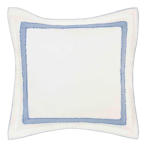 Mila 1-Piece Blue Solid Cotton Blend European Sham