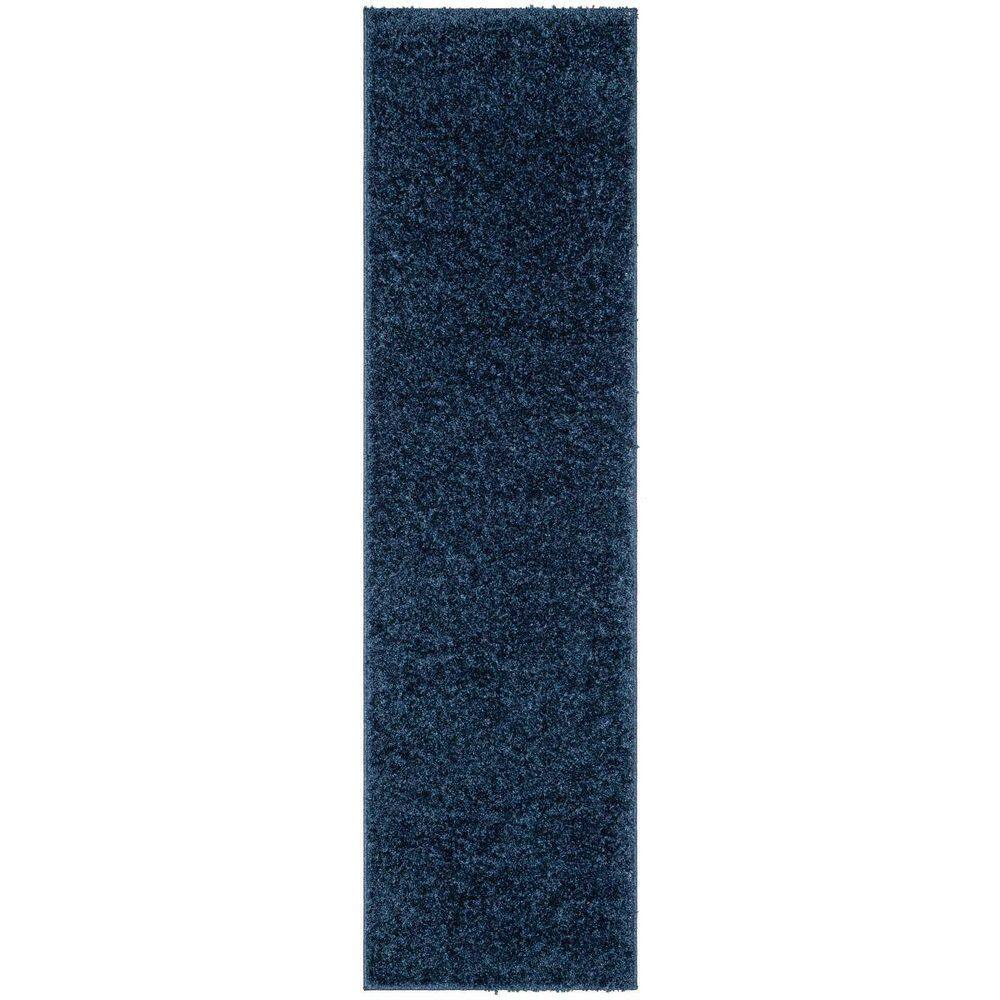 Elle Basics Emerson Solid Shag Dark Blue 2 ft. 7 in. x 9 ft. 6 in. Runner Area Rug price history on PriceWatchPro