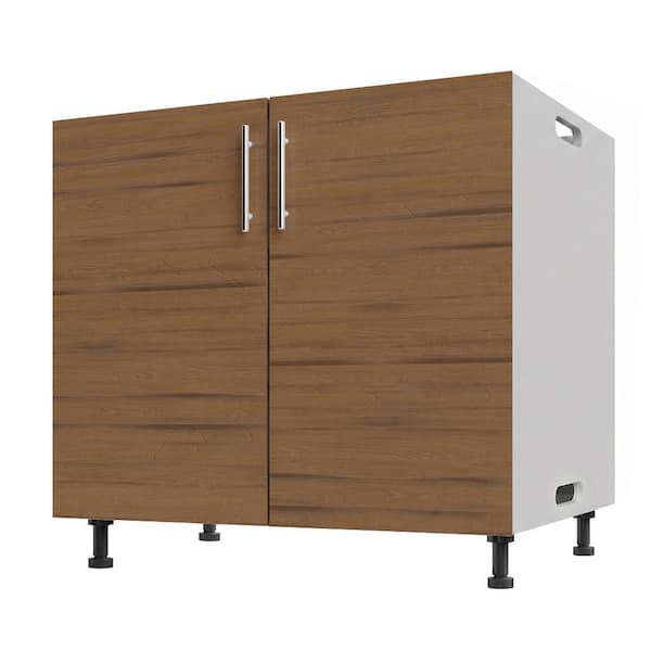 Miami Weatherboard 36 in. X 27 in. X 34.5 in Outdoor Base Cabinet Full Height in Teak Matte