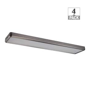 4 ft. x 10 in. Blackened Steel Back-Lit LED Panel Light 4000 Lumens 3000K 4000K 5000K Dimmable (4-Pack)