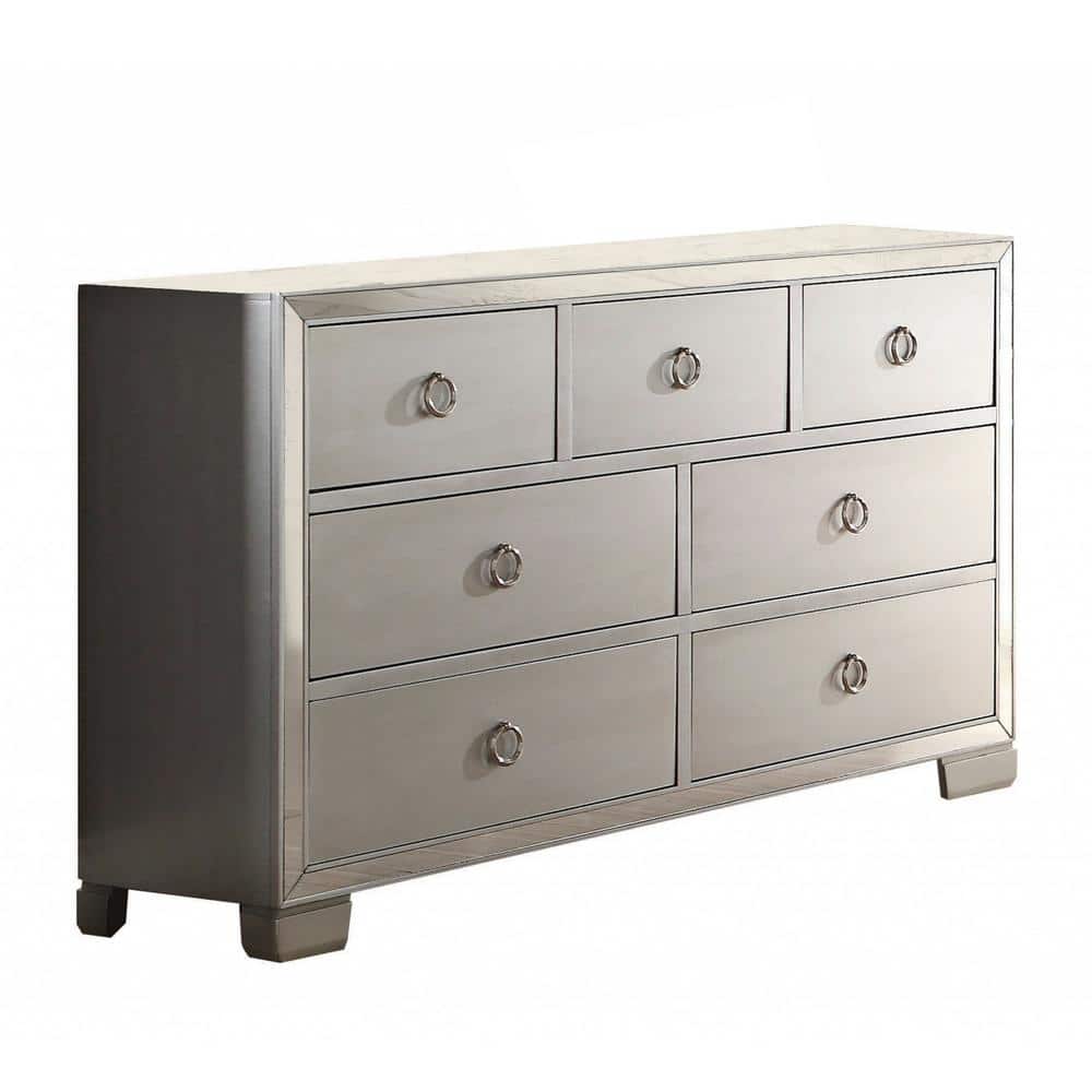 Amelia Platinum 7 Drawers 57 in. Dresser