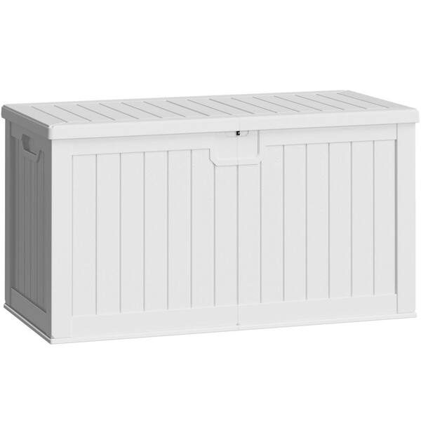 Tozey 230 Gal. Resin Storage Deck Box for Outdoor Indoor, White