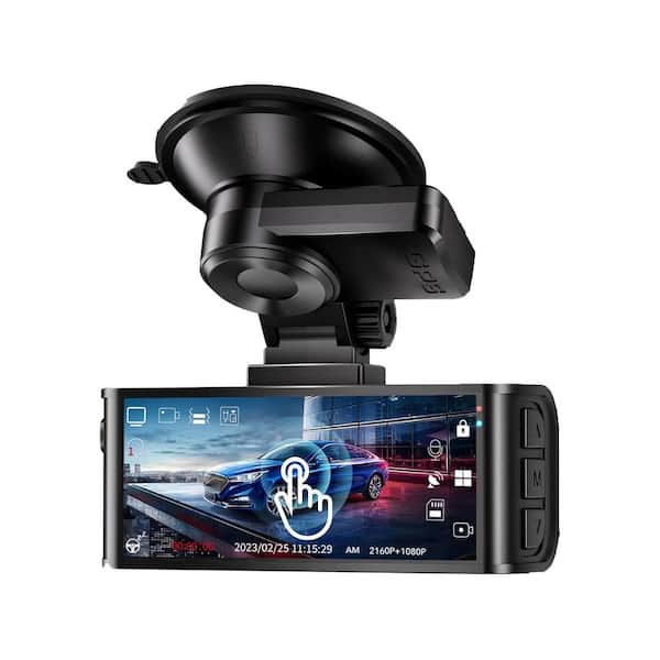 Vrbgify 4k plus 1080p Dashcam 3.18 in. Touch Screen 5. 8GHz with 64GB Card GPS Night Vision WDR Emergency Lock Parking Monitor