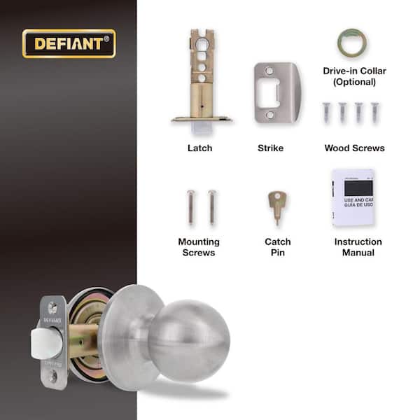 Defiant Saturn Stainless Steel Hall/Closet Door Knob (4-Pack