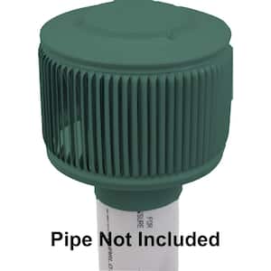 3 in. D Aluminum Aura PVC Static Roof Vent Cap Exhaust with Adapter for Schedule 40 PVC Pipe in Green