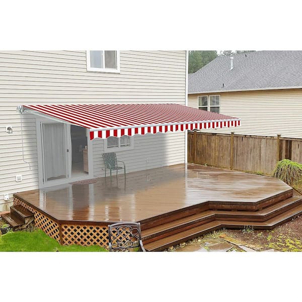 ALEKO 20 ft. Caribbean Polyester Motorized Retractable Patio