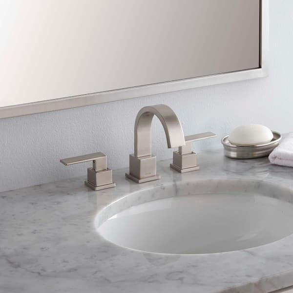 Vero 8 in. Widespread 2-Handle Bathroom Faucet with Metal Drain Assembly in Stainless
