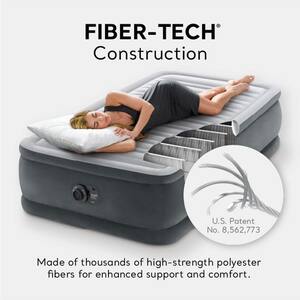 Matelas Gonflable Intex Comfort Plush 1 Place - Technologie Fiber Tech Et Gonflage électrique Intégré