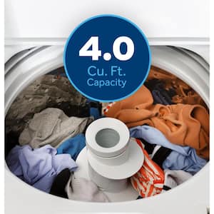 4.0 cu. ft. Top Load Washer in White with Stainless Steel Basket and Water Level Control