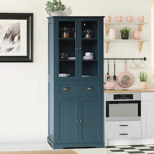 Costway 41 in. White Farmhouse Kitchen Pantry Storage Cabinet with Doors  Adjustable Shelves KC53383WH - The Home Depot