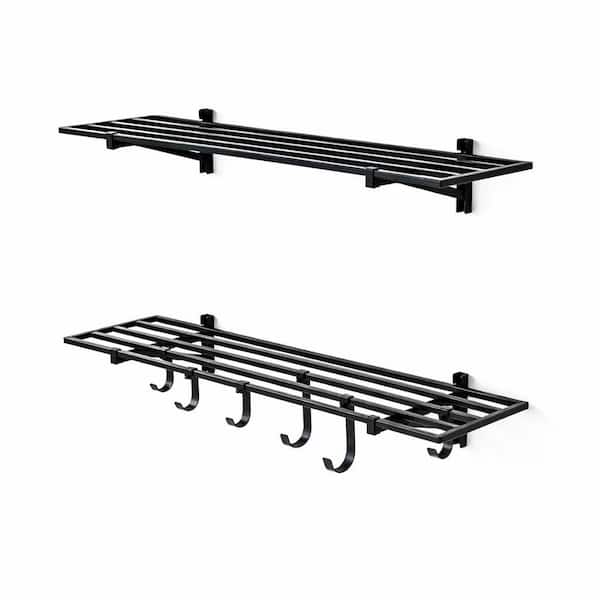 1 ft. x 4 ft. Bristol Garage Wall Mount Shelves : 2-Pack : Black