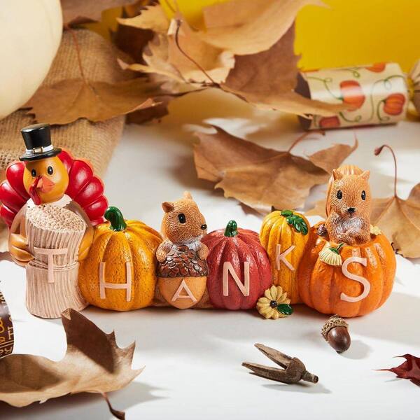 Joyfy Thanksgiving Pumpkin Turkey Figurine Tabletop 14058-B - The