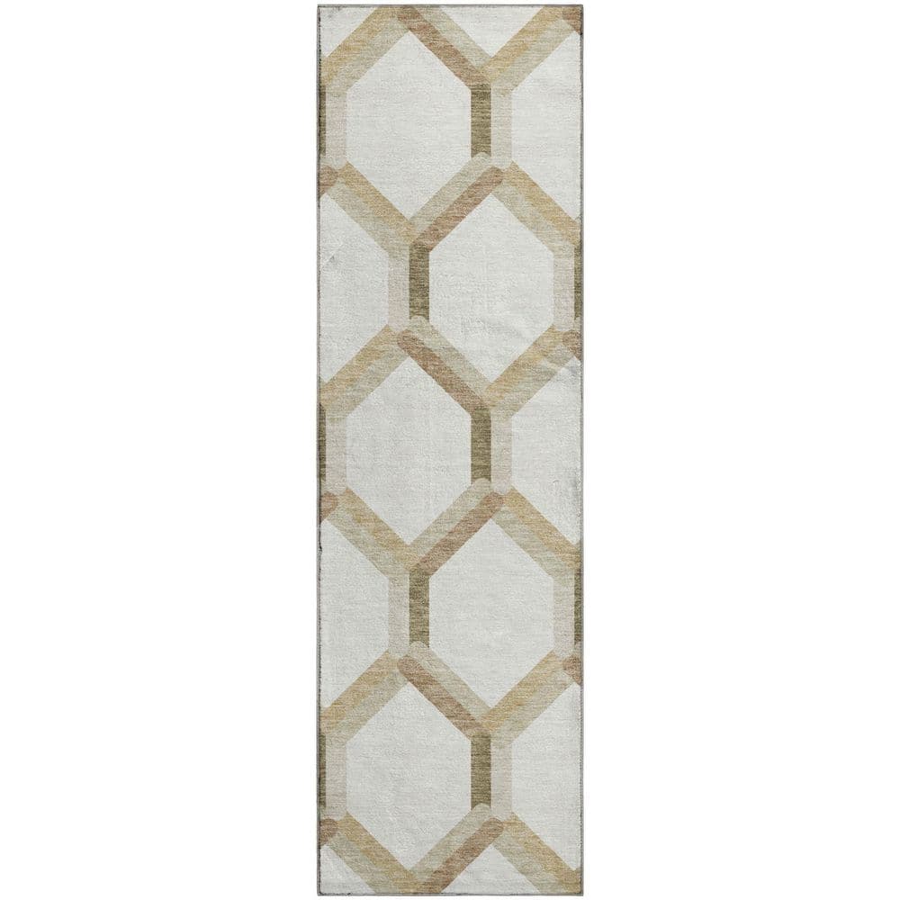 Mayfield Premium Machine Washable Abstract AMF2343 Ivory 2 ft. x 7 ft. Runner Rug price history on PriceWatchPro