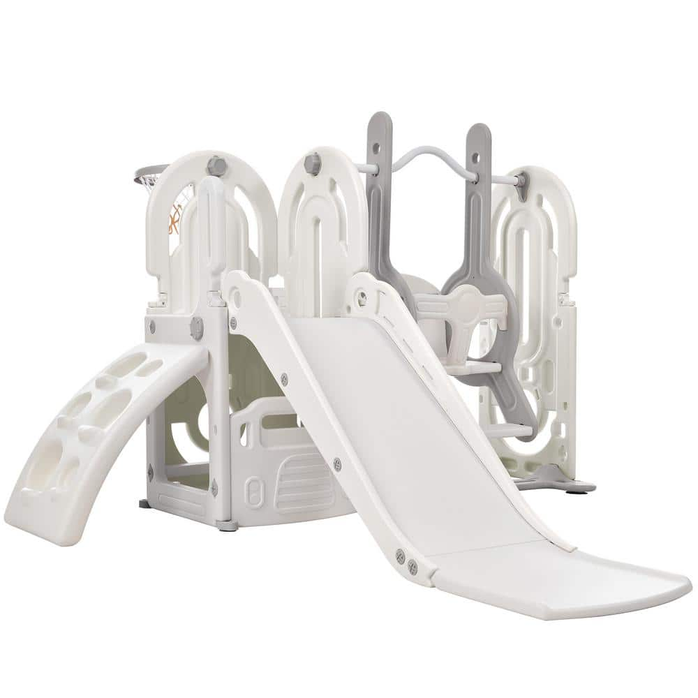 Gray 5-in-1 Toddler Climber Playset with Swing and Slide LMM0074E - The ...