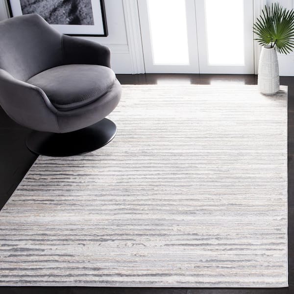 Lagoon Gray/Dark Gray 4 ft. x 6 ft. Striped Distressed Area Rug