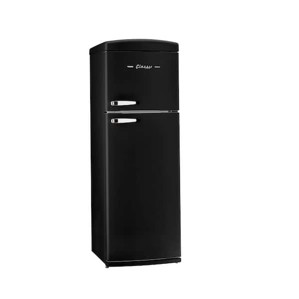 Classic Retro 23.8 in. 11 cu. ft. Frost Free Top Freezer Refrigerator in Matte Black, Energy Star