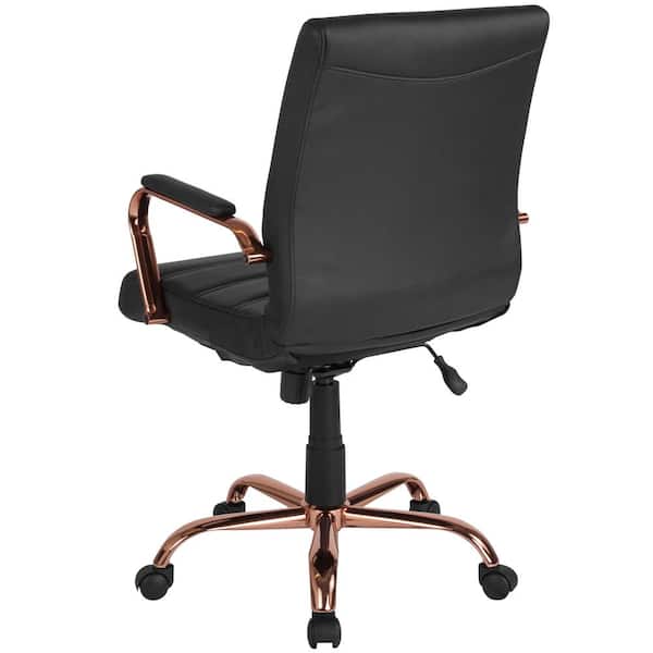 Flash Furniture Black Leather Rose Gold, Rose Colored Office Chair