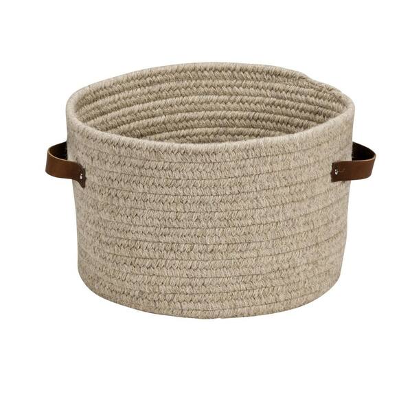 Colonial Mills Chunky Natural Wool Square Basket - Light Beige 14x10