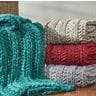 Fog Gray Chunky Knit Cotton Throw Blanket