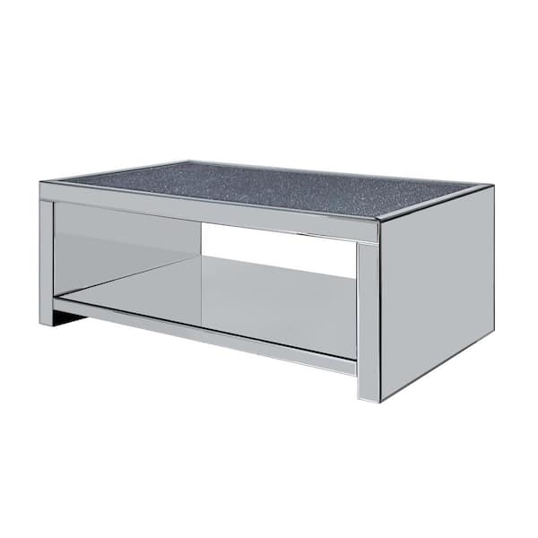 HomeRoots 48 in. Rectangle Mirrored Coffee Table
