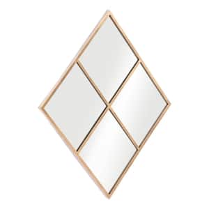 Meo 31.3 in. W x 40.6 in. H Novelty Steel Gold Modern Decorative Mirror