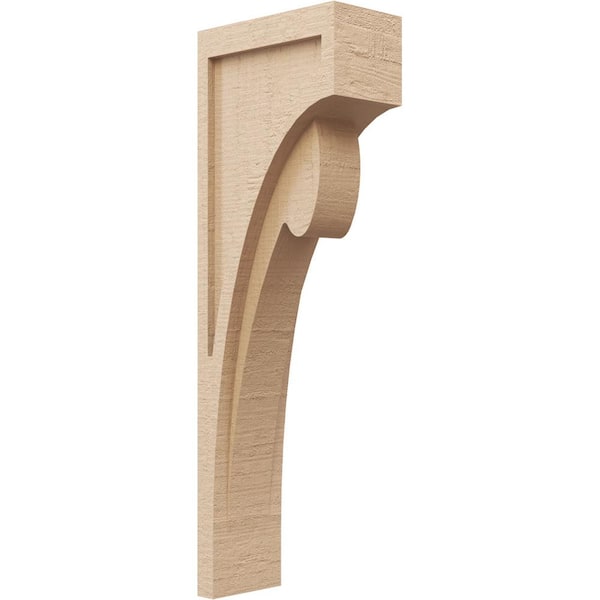 Ekena Millwork 5-in. x 10-in. x 30-in. Series 2 Thin Viola Rough Cedar Woodgrain Timberthane Polyurethane Corbel, Primed Tan