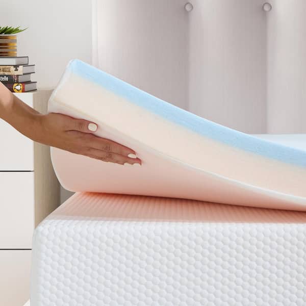 Twolike 2 in. Full Size Memory Foam Mattress Topper- Enhances Comfort and Deep Sleep