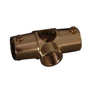 1 in. Brass Wall Tee for 4150 Shower Rod in Polished Brass