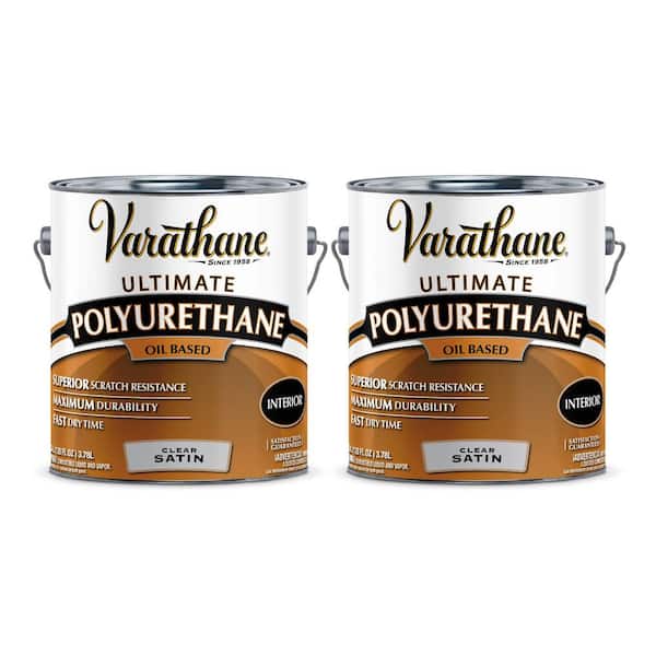 1 Gal. Clear Satin Oil-Based Interior Polyurethane (2-Pack)