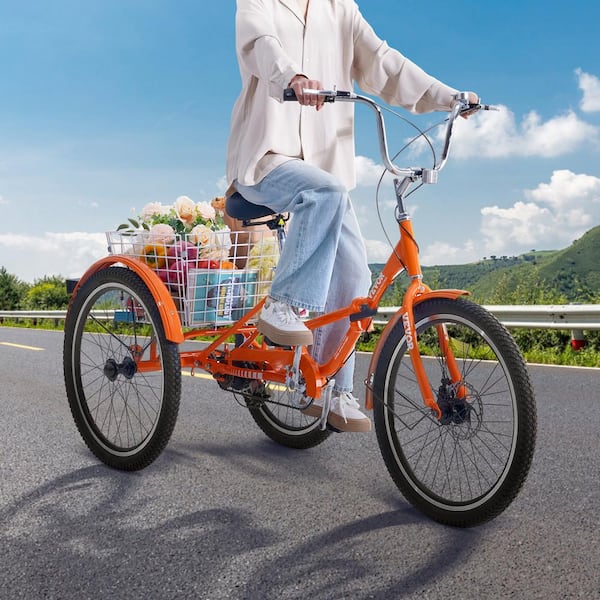Adult Tricycles For Women VEVOR Folding Adult Tricycle, 26-Inch