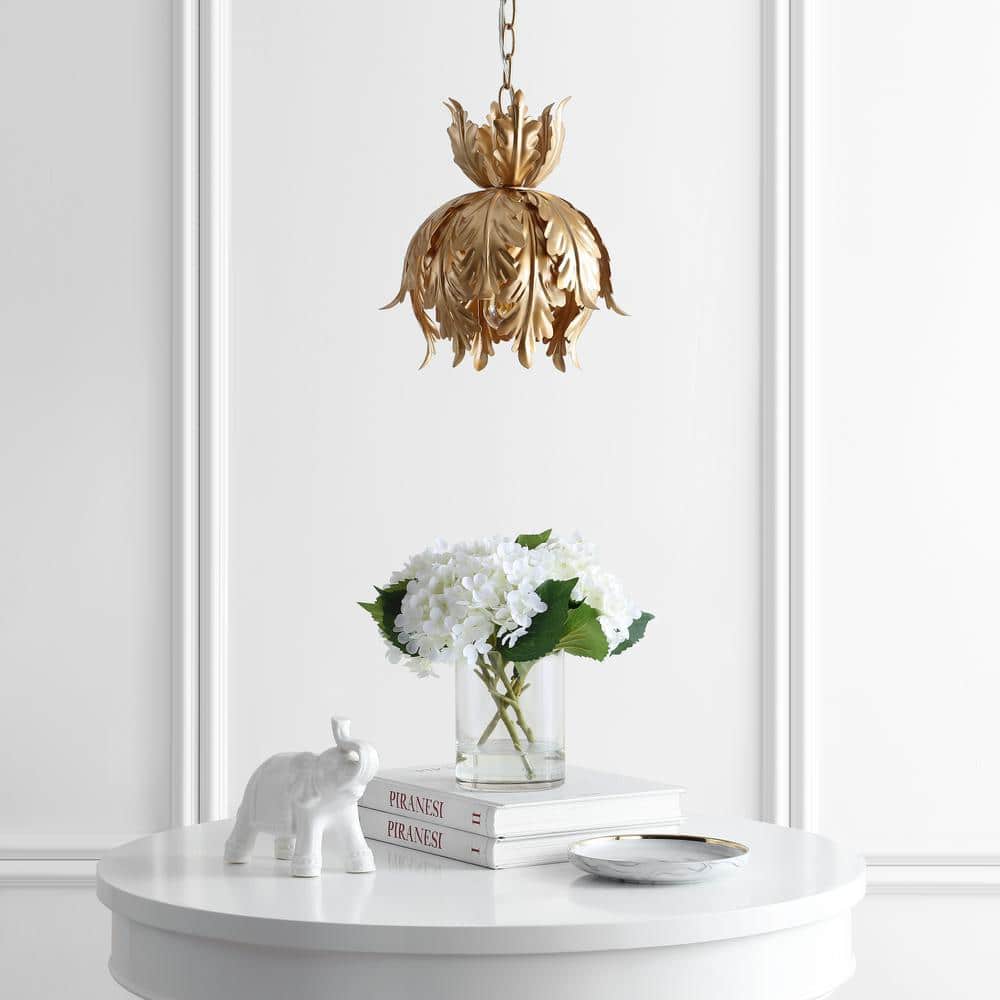 Elegant 12" Gold Adjustable LED Pendant - Contemporary Geometric Design