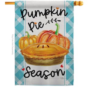 28 in. x 40 in. Pumpkin Pie Fall House Flag Double-Sided Decorative Vertical Flags