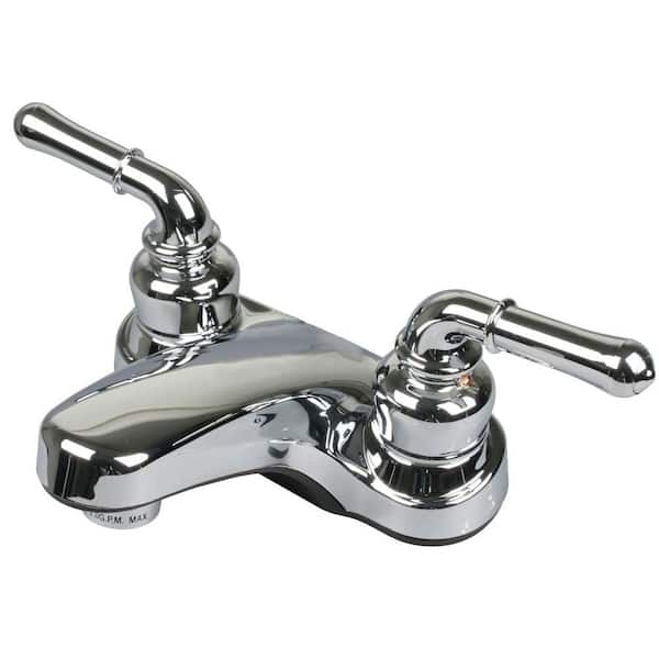 Ultra Faucets Non Metallic Series 4 in. Centerset 2-Handle Bathroom Faucet in Chrome