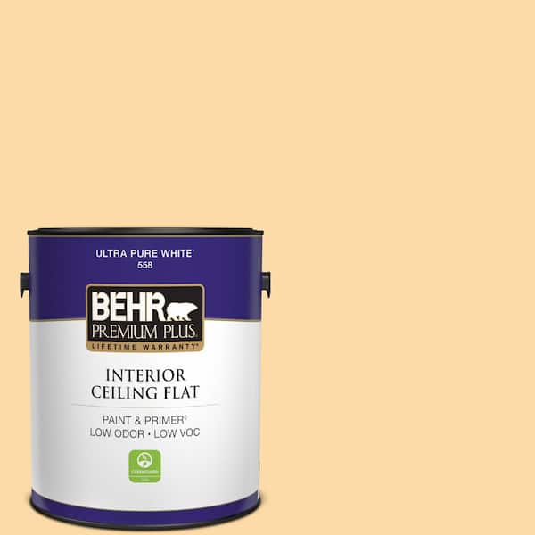 BEHR PREMIUM PLUS 1 gal. #M290-3 Corn Stalk Ceiling Flat Interior Paint