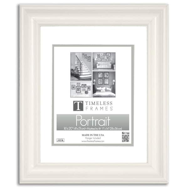 Timeless Frames Lauren 1-Opening 16 in. x 20 in. Pure White Matted Picture Frame
